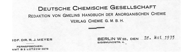 Letter-heads Gmelin Institute until 1945