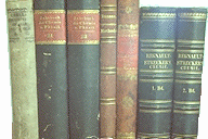 Old volumes of chemical periodicals and textbooks