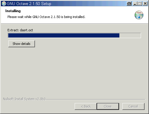 Installation von Octave 2.1.50a - fünftes Bild: Installation